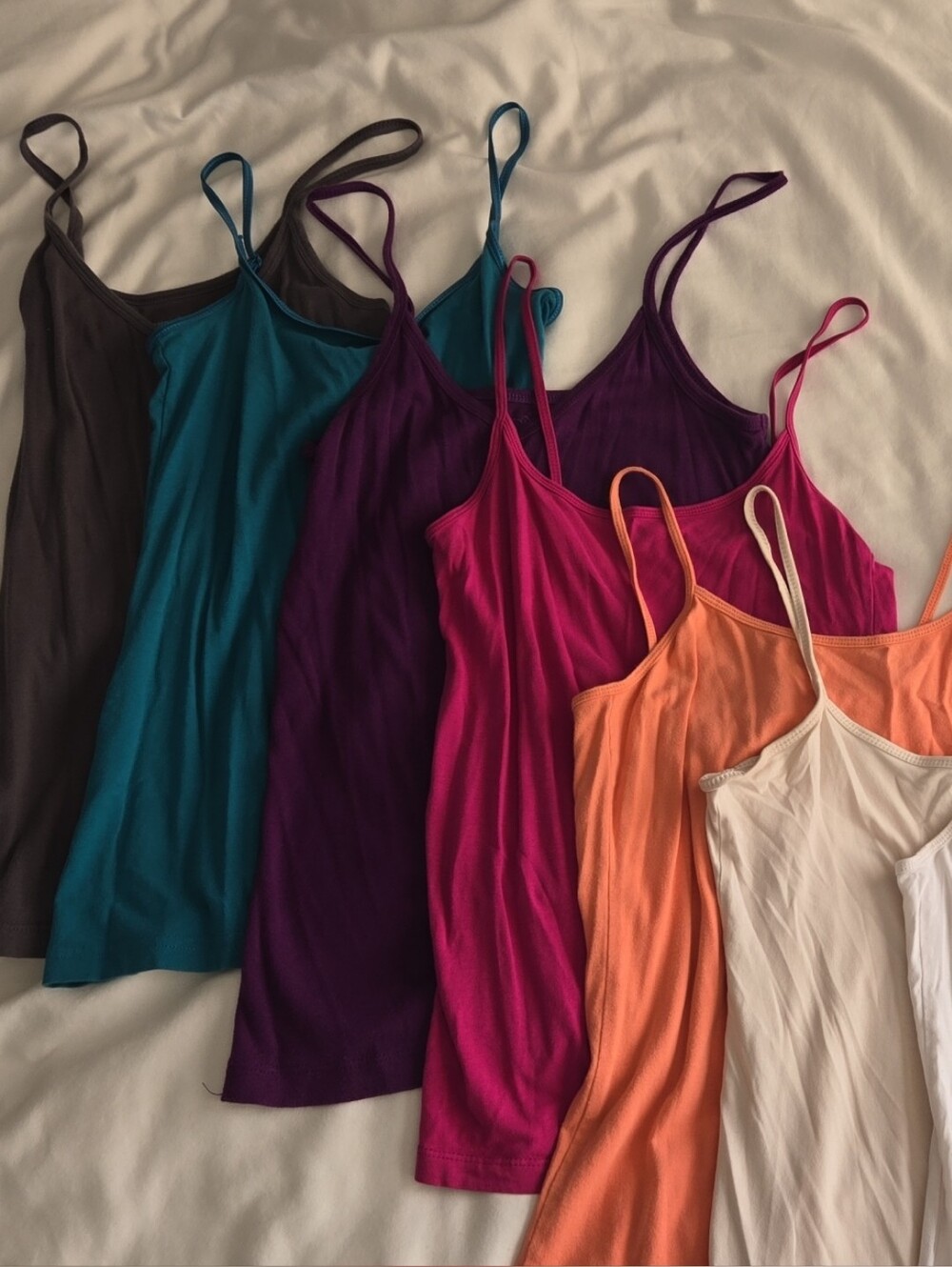 Lot Of 7 Women’s Sleeveless Strap Tank Top - Multi-Color Bundle